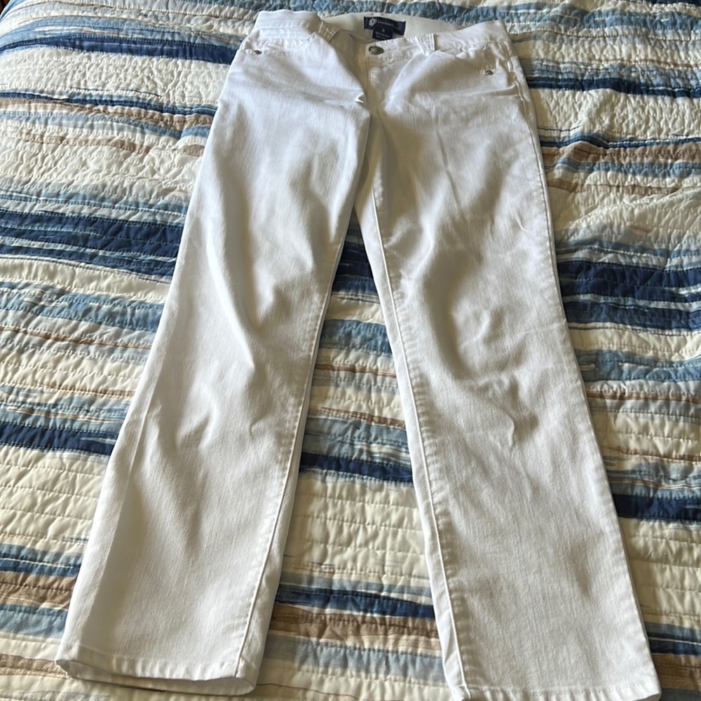 Democracy white straight leg jeans